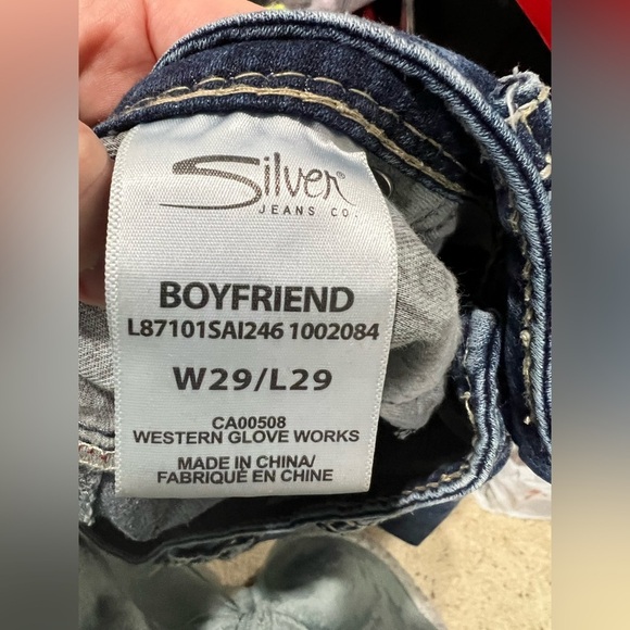 Women’s silver jeans boyfriend distressed 29/29 - Picture 10 of 12